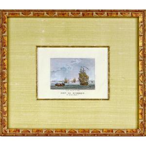 Engraving - Port Of Dunkerque (59) - View Of The Harbor - Ep. Early 19th Century