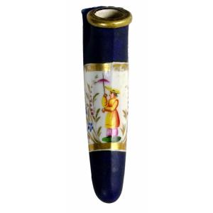 Paris Porcelain Pipe - "chinese" Style Decoration - 19th Century