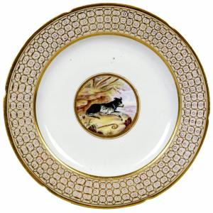 Soft-paste Porcelain Plate – Decorated With A Terrier Dog (of The “old-fashioned Fox Terrier” Type) – Late 18th Century