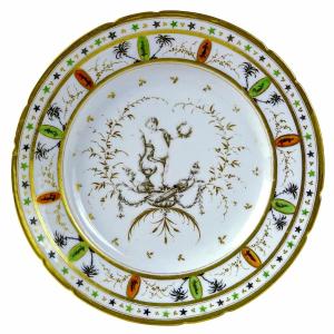 Paris Porcelain Plate - Petit Carousel Factory - Late 18th Century
