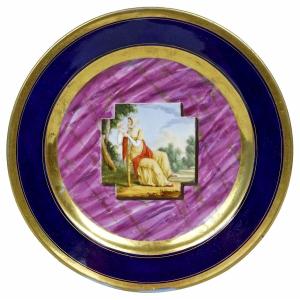 A Curious Porcelain Plate From Paris - Manufactured In Locre - Circa 1800