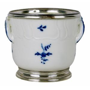 Glass Cooler In Soft Porcelain From Arras - 18th Century
