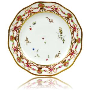 Paris Porcelain Dessert Plate - 18th Century - Louis XVI