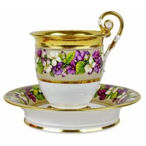 Large Porcelain Chocolate Cup From Paris - Early 19th Century