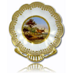 Shell-shaped Compote Dish - Schoelcher Factory - Paris Porcelain - Early 19th Century