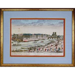 Paris - l'Isle Saint-louis Et Le Pont De La Tournelle à Paris - Engraving - 18th C.