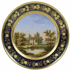 Assiette - Manufacture De Porcelaine De La Foescy (foecy In Cher) - Early 19th Century
