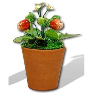 Fruits - Pied De Fraisier En Porcelaine De Didier Gardillou