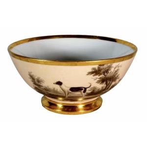 Large Paris Porcelain Bowl / Jatte - Halley Workshop - Empire Period