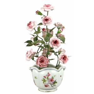 Large Bouquet Of Rose In Porcelain By Didier Gardillou - Vase In Porcelain - Ep. Paris XIXe
