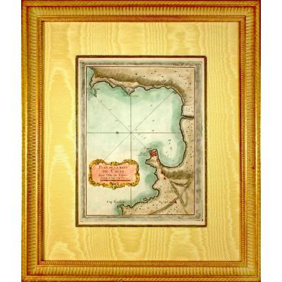 Corsica - Rare Marine Chart Engraving - Plan Of The Baye De Calvi In The Isle Of Corsica - Ep. XVIII
