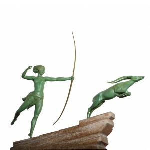 Atalanta Sculpture Diana The Huntress Max Le Verrier De Marco, 1 M - 1925 Art Deco