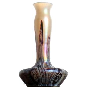 Art Nouveau Jugendstil Iridescent Vase 1900 Bohemian Wilhelm Kralik, Loetz, Konig