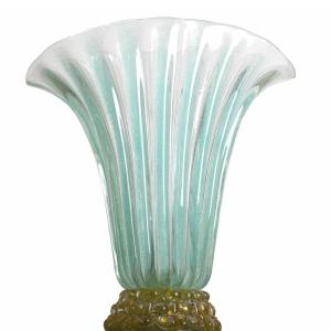 Modernist “lenti" Vase Design By Ercole Barovier (1889-1974) For Barovier & Toso