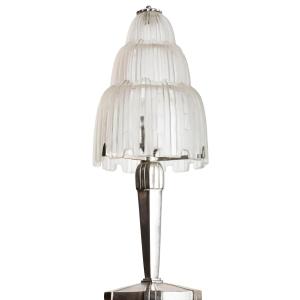 Marius Sabino Cascade Lamp Paris 1878-1961 - Art Deco 1930 Era Daum, Lalique, Delatte, Muller 
