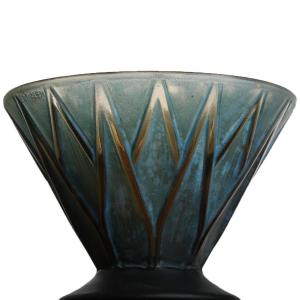 Stylised Leaves Bowl By Pierre d'Avesn, Art Deco, 1930 - Daum, Muller, Lalique 