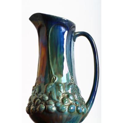 Pitcher Art Nouveau Manufacture Of Rambervillers