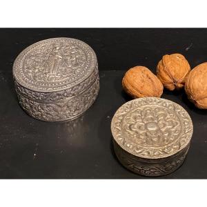 Two Small Silver Metal Boxes, Indochina