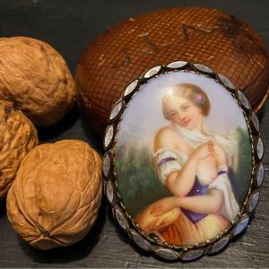 Napoleon III Porcelain Brooch