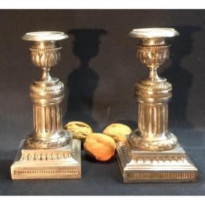 Pair Of Candlesticks, Signed Daubrée