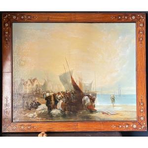 Painting, Marine Painting Signed Jules Noël
