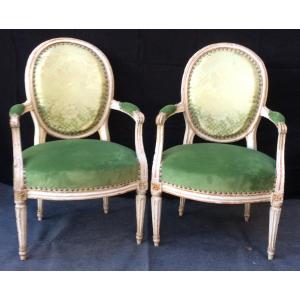 Pair Of 18th Century Medallion Armchairs