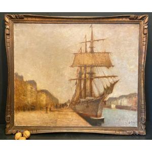 Painting, Marine Painting Signed E Forest
