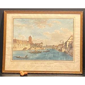 Strasbourg, Colored Engraving 18th Century