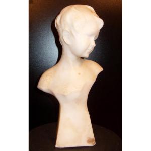 Bust Of Young Man In Alabaster