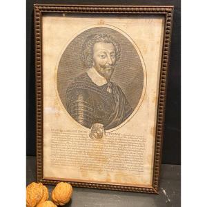 17th Century Engraving, Henry De Lorraine, Duc De Mayenne