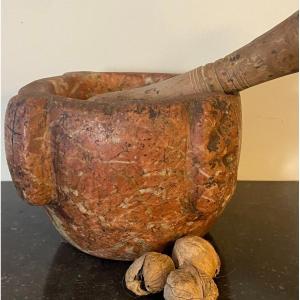 Marble Mortar And Pestle, 17th Century.