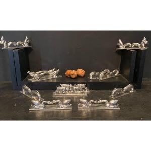12 Knife Holders, Pewter From The Past