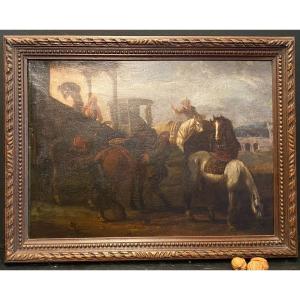 Painting, Painting "the Post House" From The 17th Century