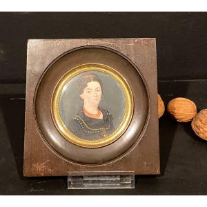 19th Century Miniature, Portrait Of A Woman