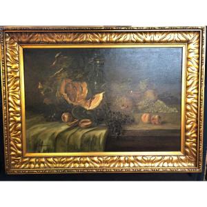 Painting, Very Large Painting Of A Still Life Signed Reinhert