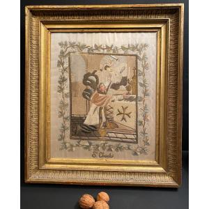 Painting, Needle Painting, Saint Charles