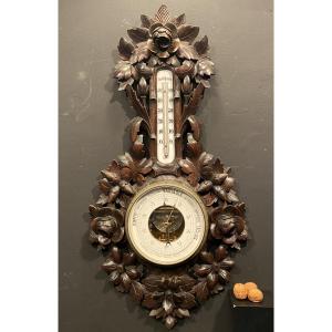 Carved Wooden Barometer