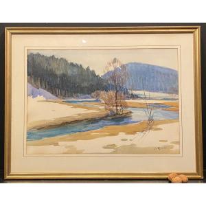 Painting, Gouache Signed D Richier