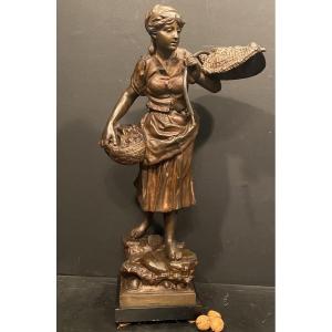 Statue In Regula, The Shrimp Fisherwoman.