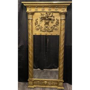 Gilded Wooden Mirror Or Trumeau