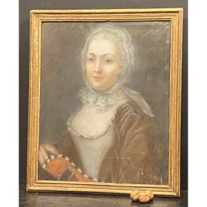 Painting, Pastel Of A Woman, 18th Century