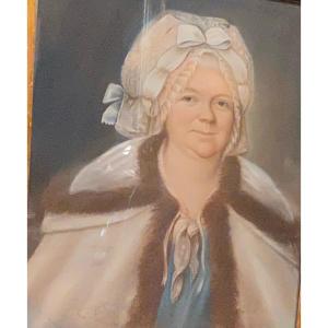 Painting, Pastel Of A Woman In A Cape.