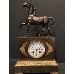 Bronze Horse Clock With Two Patinas