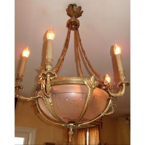 Napoleon III Bronze And Crystal Chandelier