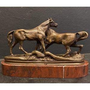 Two Horses, Small Bronze