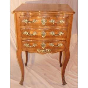 Louis XV Bedside Table Inlaid On All Sides 