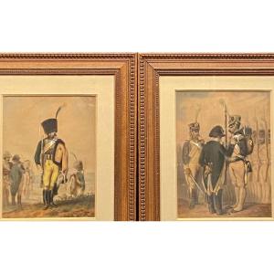 Pair Of Empire Gouache Drawings