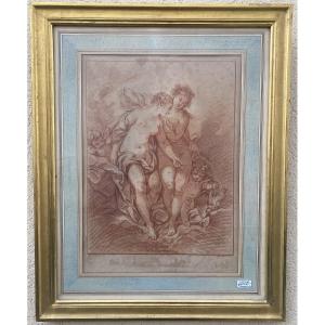 18th Century Red Chalk Engraving By Boucher