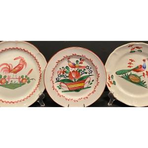 Three Earthenware Plates From The East