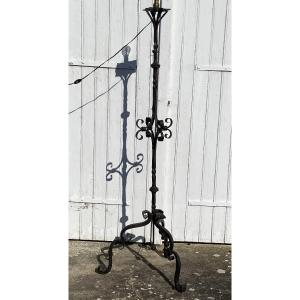 Wrought Iron Floor Lamp Signed Mychajlow.